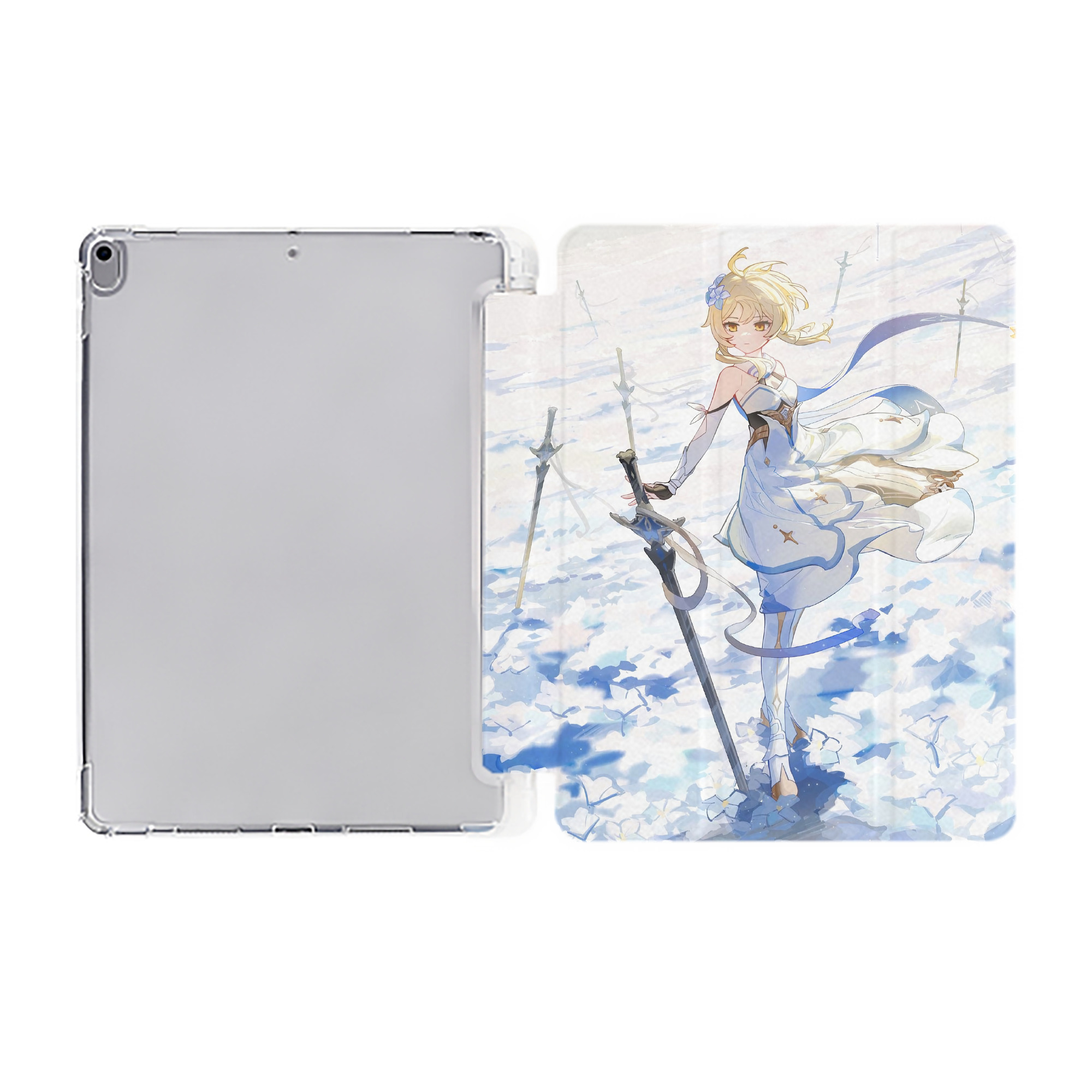 げんし神 genshin IPad ケース ペン収納付き 三つ折りスタンド PUレザー×シリコン 対応機種9.5/10.5/10.9インチ